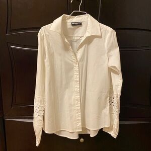 Beautiful Creamy White LS Blouse